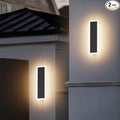 2 Pack 11.8in Modern Outdoor Wall Light Black Exterior Wall Sconces IP65 by Coinmit