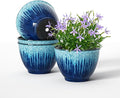 Flower Pots, 8 Inch Plastic Plant Pots by LesOasis