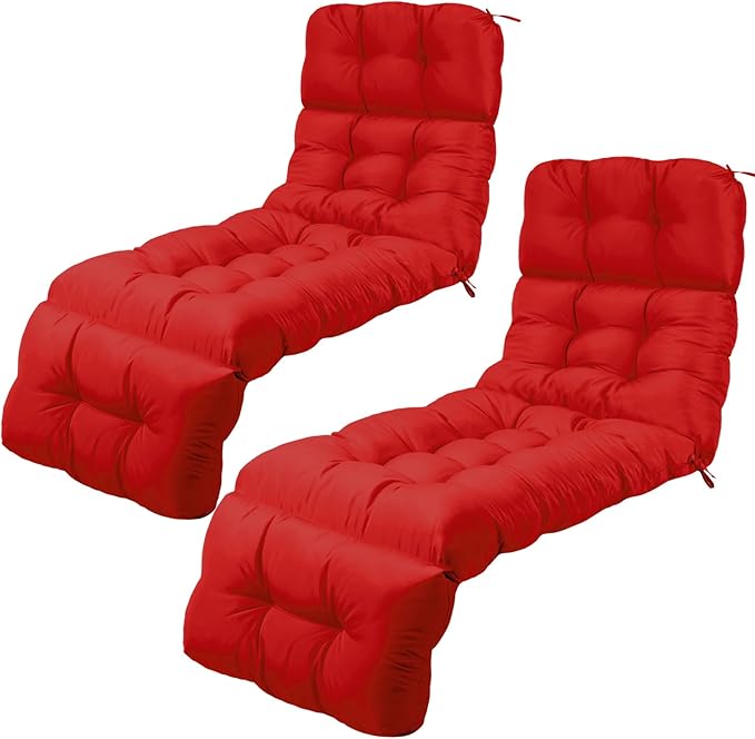 Outdoor Chaise Lounge Chair Cushion 72 x 22 x 4.21 Inches Thick Tufted Patio by DoubleFill
