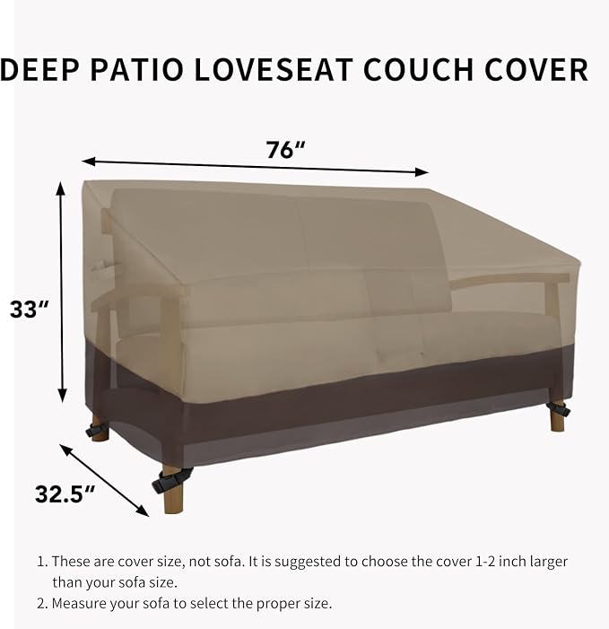 Easy-Going Heavy Duty 2-Seater Patio Couch Cover - Image 6