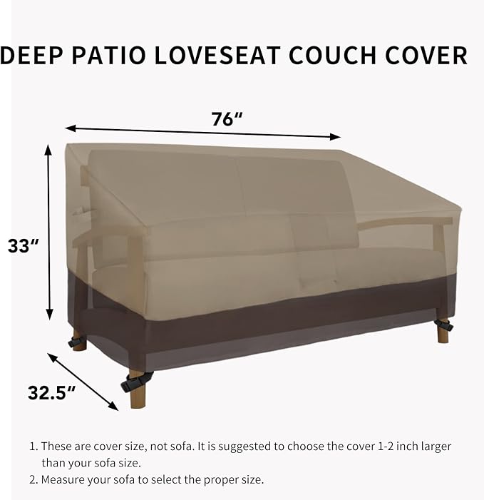 Easy-Going Waterproof Outdoor Loveseat Outdoor Furniture Cover, Heavy Duty - Image 6
