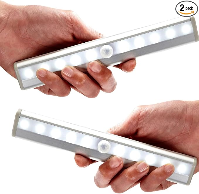 10LEDs Outdoor Sensor Step Light, 2 Pack RV Sensor LED Closet Light, Stick-On by AUTIDEFY