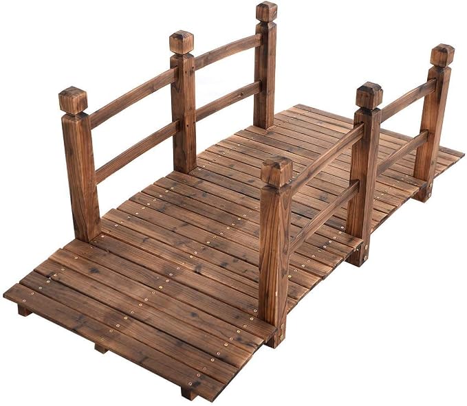 HAPPYGRILL Wooden Bridge, Small Wood Garden Bridge by HAPPYGRILL