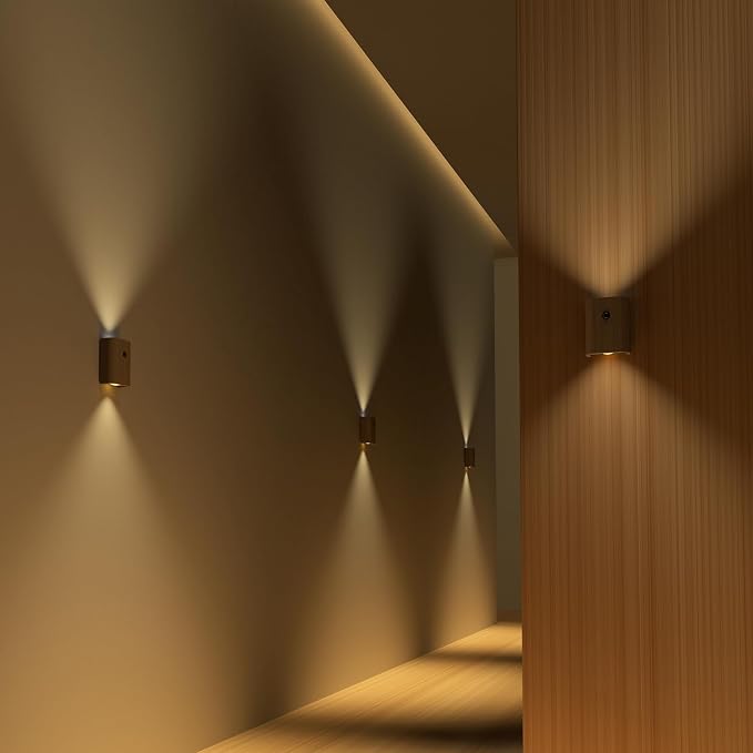 LANDGOO White Ash Wood Night Light Step Light - Image 8