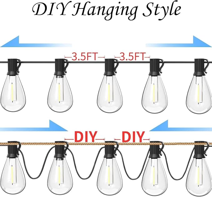 200FT Outdoor String Lights, Ultra Long Waterproof 60+2 Shatterproof Bulbs Led - Image 6