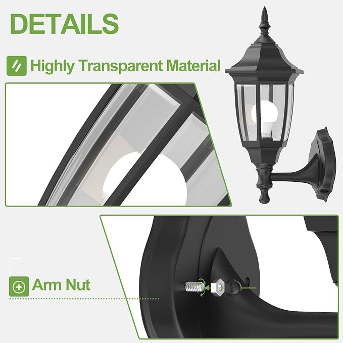 EMART Plastic Outdoor Wall Light Fixtures - Image 7