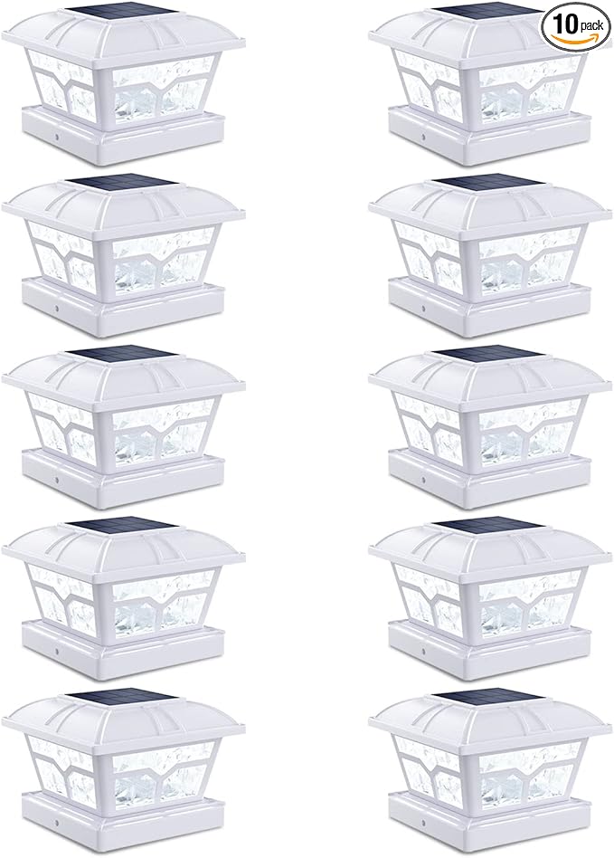SIEDiNLAR Solar Post Cap Lights Outdoor 2 Color Modes 8 LEDs by Siedinlar