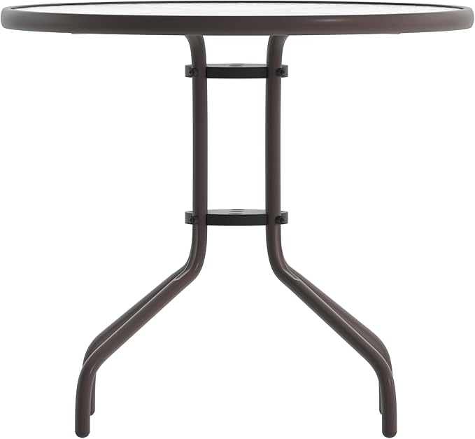 Flash Furniture Bellamy 31.5'' Round Indoor/Outdoor Tempered Glass Metal Frame - Image 8