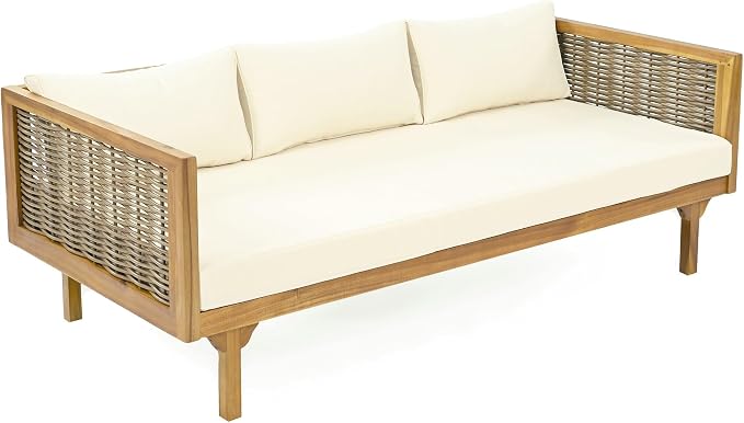 LUMISOL Patio Daybed with Rattan Armrests - Image 4