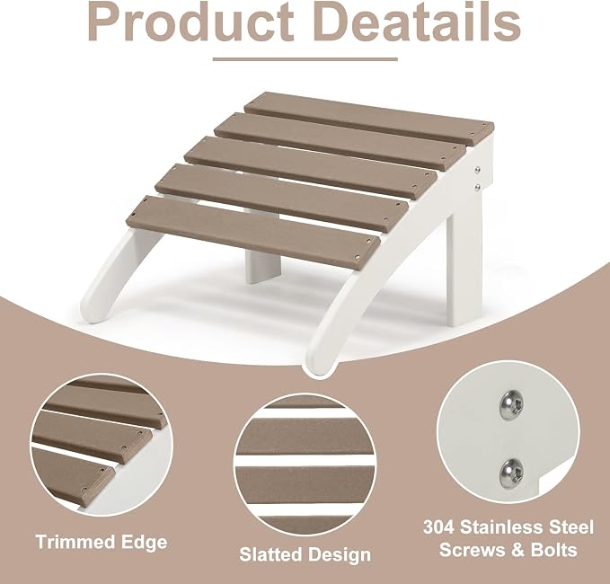 Aoodor Outdoor Adirondack Ottoman - Image 4