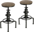 Topower Antique Vintage Industrial Barstool PU Leather Water Pipe Fire Hydrant by Topower
