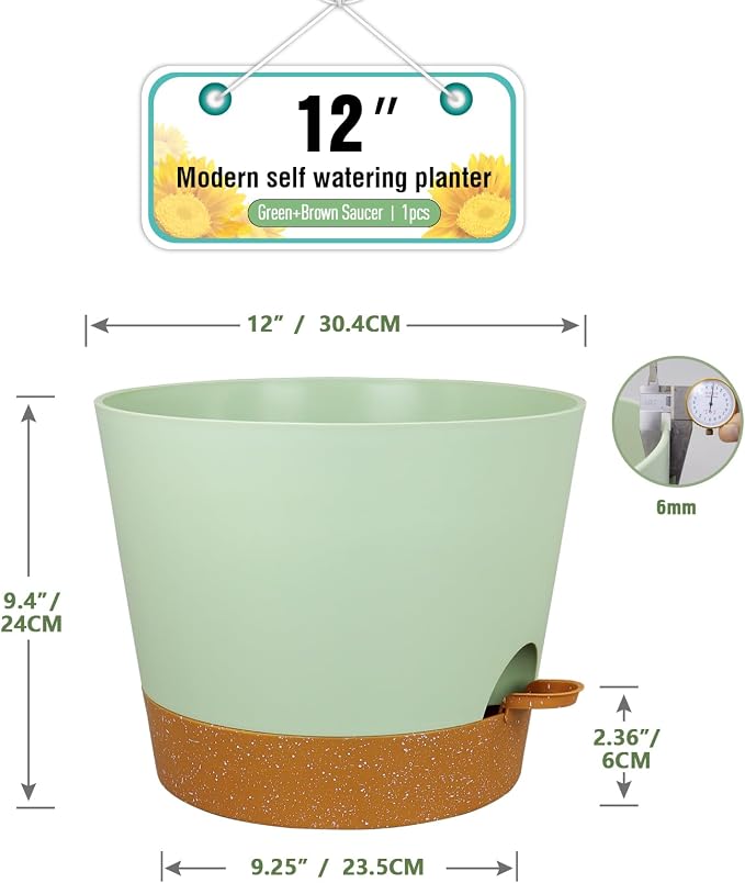 12 inch Large Self Watering Pots - Image 2