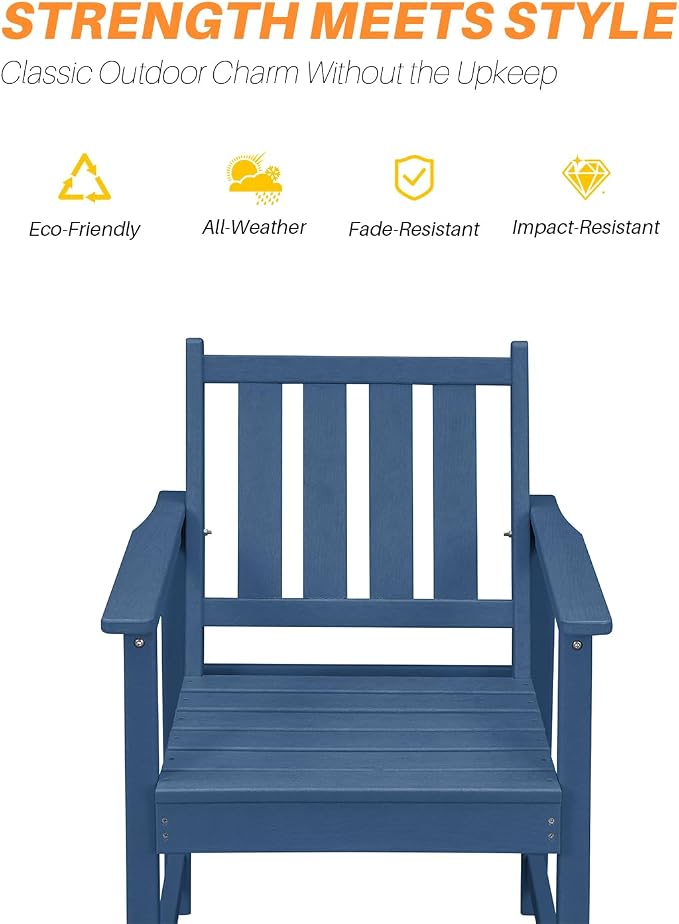 HDPE Outdoor Dining Set of 6, Patio Dining Table Set - Image 6