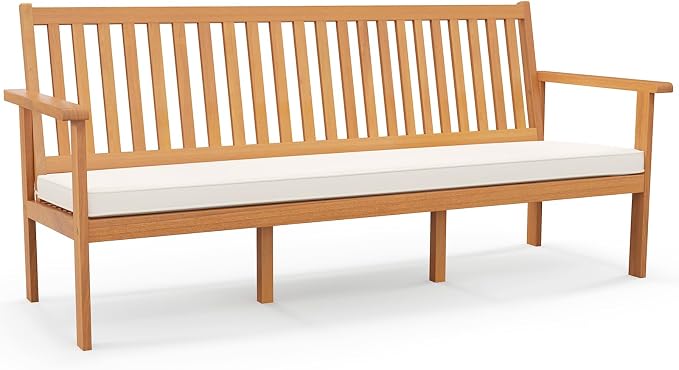 Tangkula 3-Seat Acacia Wood Outdoor Bench by TANGKULA