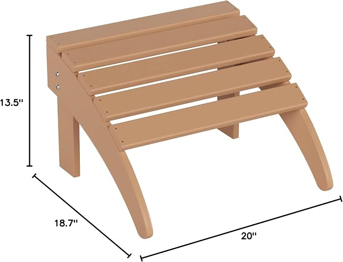 WO Home Furniture Adirondack Ottoman Outdoor Patio Footrest 13.5" Inch Folding - Image 3