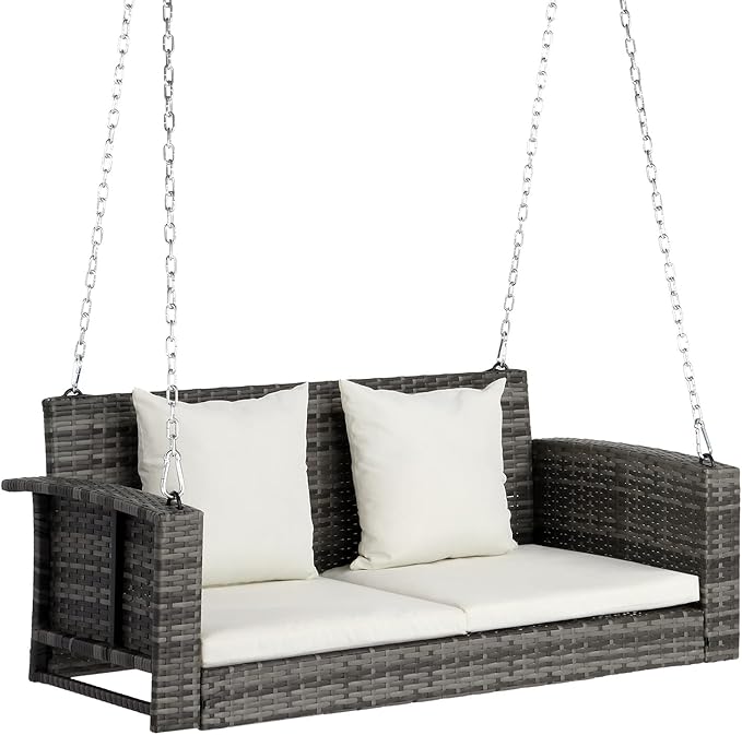 VINGLI Heavy Duty 800 LBS Wicker Hanging Porch Swing by VINGLI