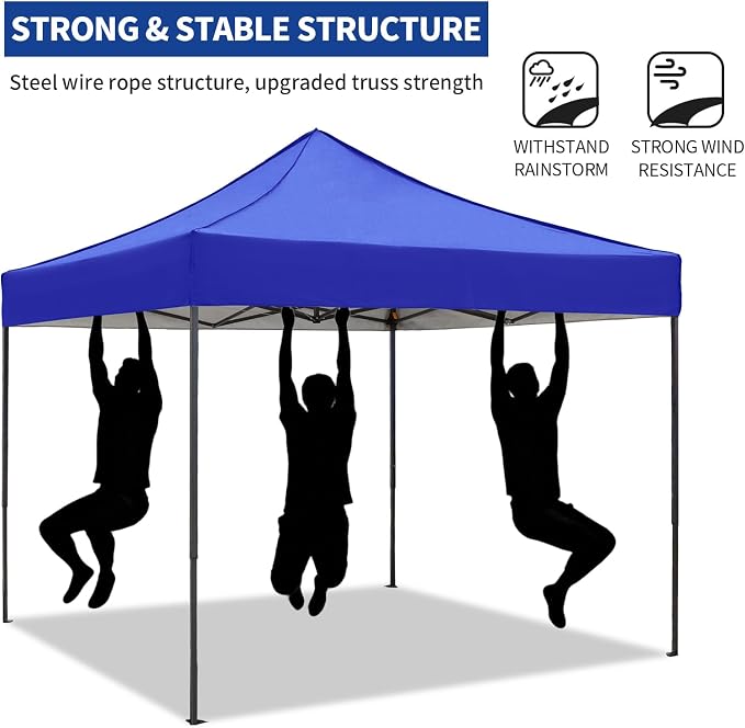 10x10 Pop up Canopy Tent with Sidewalls, Heavy Duty Waterproof Sun Shade Canopy - Image 3