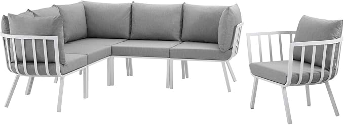 Modway Riverside Outdoor Patio Aluminum Sectional Set - Image 2