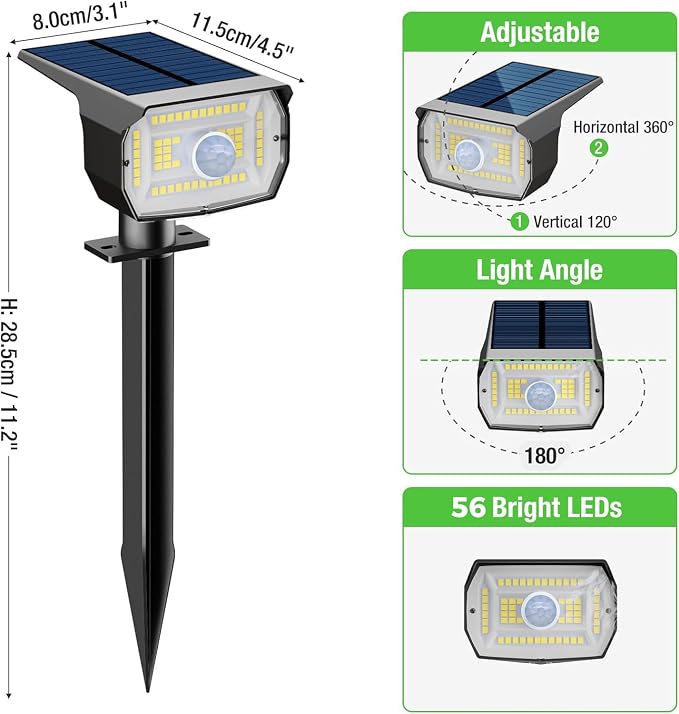 nipify 12 Pack Solar Spot Lights Outdoor Motion Sensor - Image 7