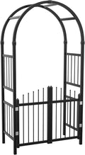 VINGLI Garden Arbor with Gate, PVC Wedding Arch by VINGLI