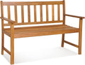 Tangkula Outdoor Acacia Wood Bench, 2-Person Garden Bench by TANGKULA