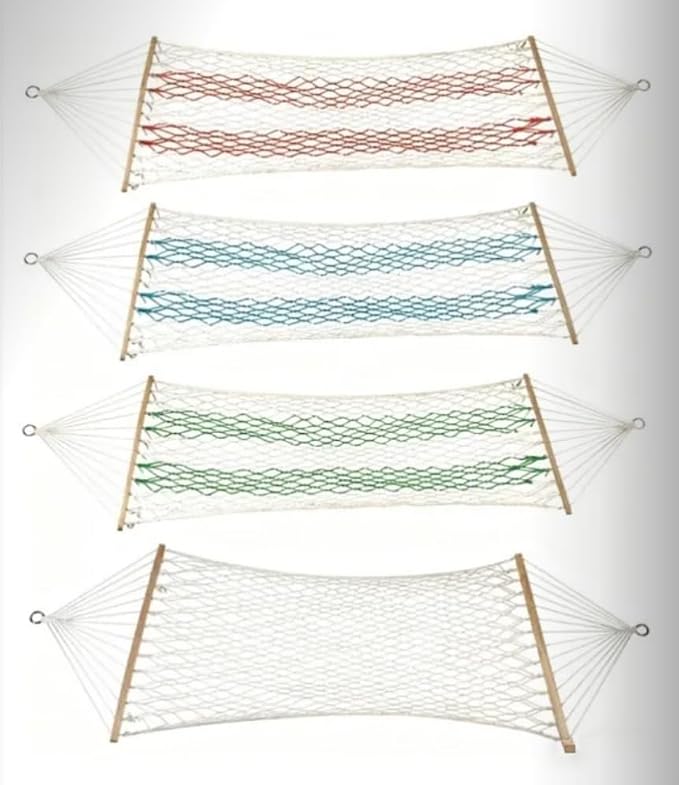 Hammocks Double Rope Hammock, Portable HandwovenTraditional Cotton Rope1 Person - Image 6