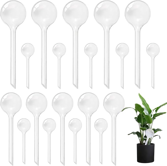 20 PCS Clear Plant Watering Globes, Plastic Self-Watering Bulbs, Self Watering by -PlantWateringGlobes-