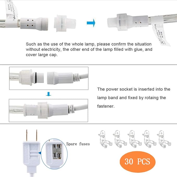 100ft LED Rope Lights Outdoor, 720 LED Connectable and Flexible Tube Lights - Image 5