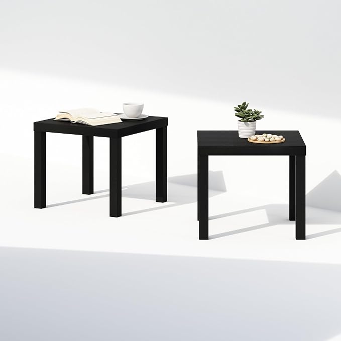 Furinno Classic Coffee Table Set of 2, Square Modern Coffee Table - Image 6