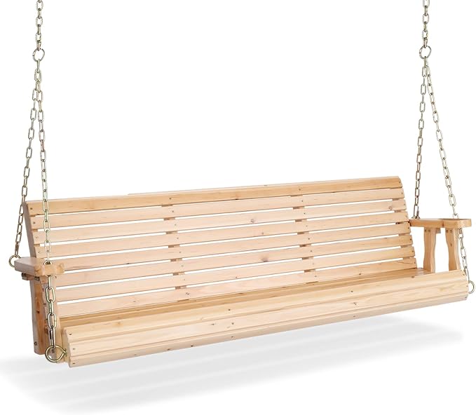 VINGLI Upgraded Patio Wooden Porch Swing by VINGLI