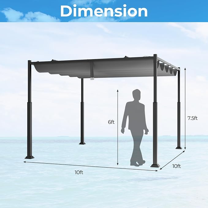 Tangkula 10x10Ft Pergola, Patio Pergola - Image 5