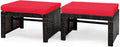 Tangkula 2 Pieces Patio Rattan Ottomans, All Weather Outdoor Footstool Footrest by TANGKULA