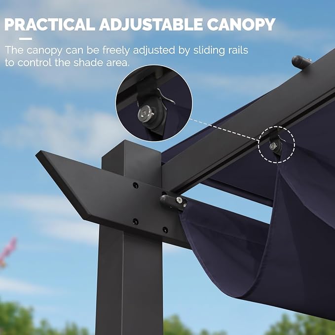 PURPLE LEAF 10' x 13' Outdoor Retractable Pergola - Image 6