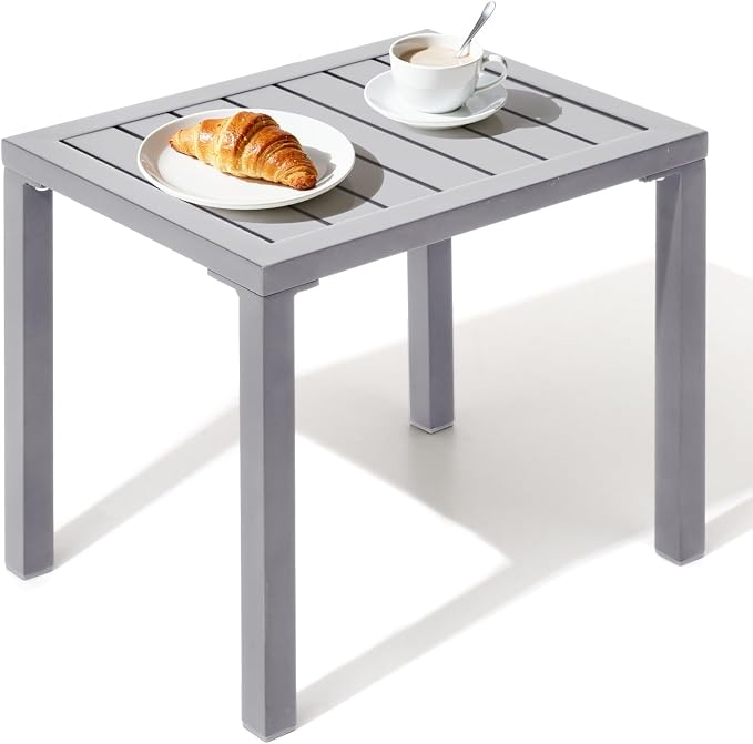 Crestlive Products Aluminum Outdoor Side Table, Rectangular End Table, Easy by CrestliveProducts