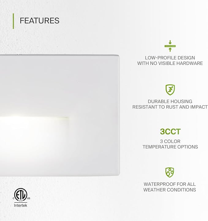 ASD LED Recessed Step Light Fixture, Outdoor & Indoor Stair Tread Lighting | - Image 3