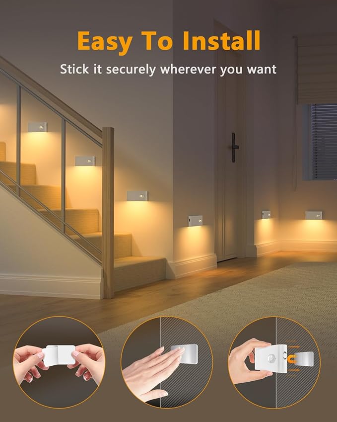 WILLED Rechargeable Night Lights, Warm White Motion Sensor Night Lights - Image 6