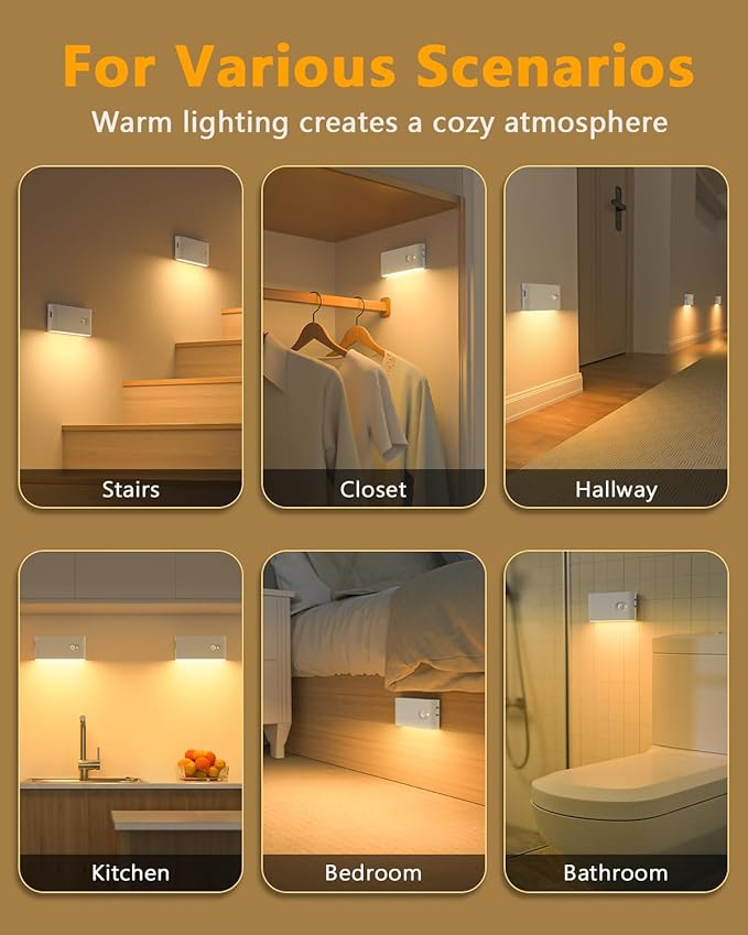 WILLED Rechargeable Night Lights, Warm White Motion Sensor Night Lights - Image 2