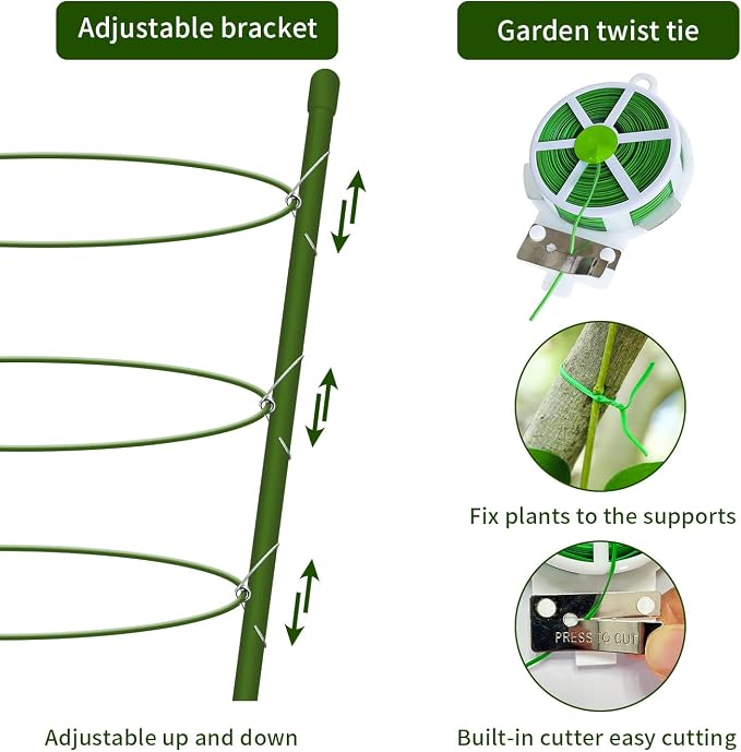 8 Pack Tomato Cage for Garden Plant Support, 18 inches Small Tomato Cages - Image 3