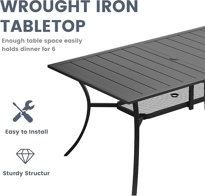 VICLLAX 7 Pieces Patio Outdoor Dining Set - Image 7