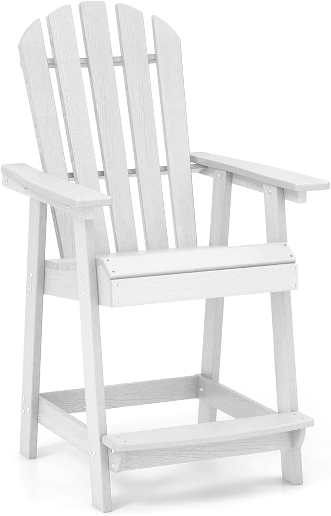 Tangkula Outdoor Bar Stool, HDPE Tall Adirondack Chair by TANGKULA
