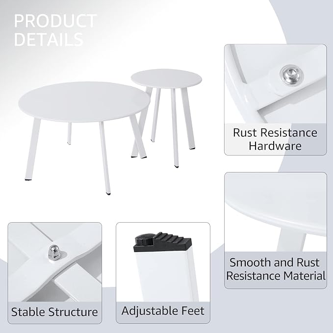 Patio Outdoor Coffee Table Set of 2 - Image 5