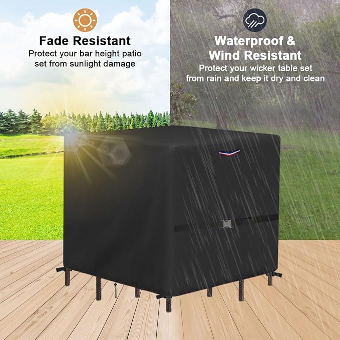 Outdoor Wicker Table Set Cover, Waterproof Cover - Image 7