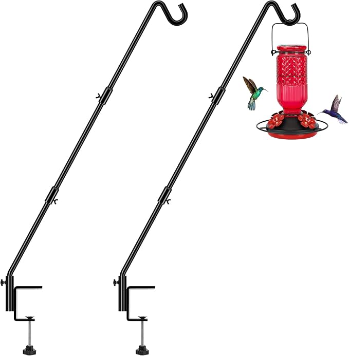 FEED GARDEN [Upgrade Version 2 Pack Bird Feeder Hanger Adjustable 43 Inch Deck by FEEDGARDEN