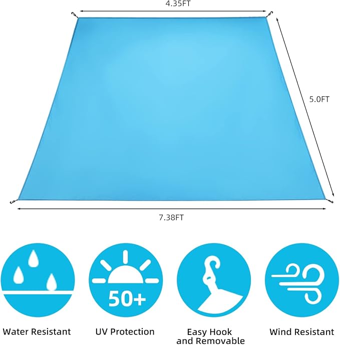 Sunwall for Pop Up Canopy Instant Shade Tent 8.2' X 8.2', Detachable Flap Sun - Image 3
