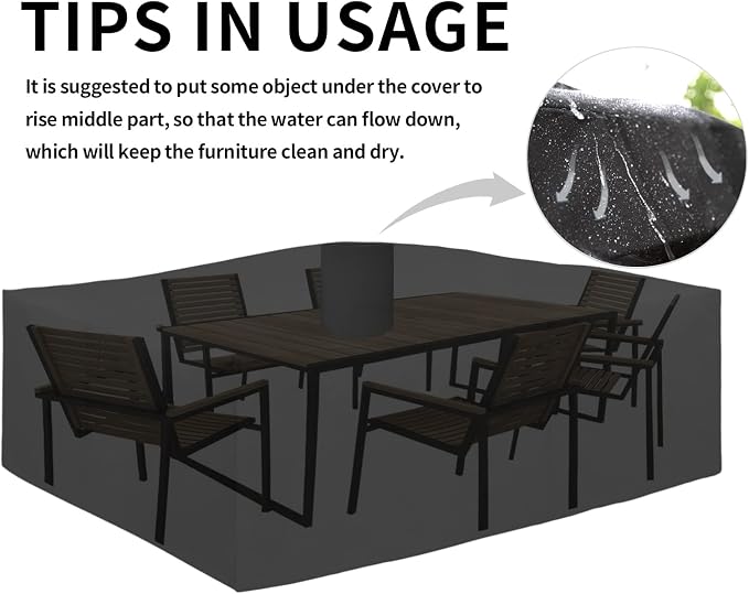 Easy-Going 600D Heavy Duty Patio Furniture Cover, Outdoor Rectangular Table and - Image 7