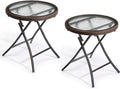 Outvita 2Pcs Folding Outdoor Side Tables by Outvita
