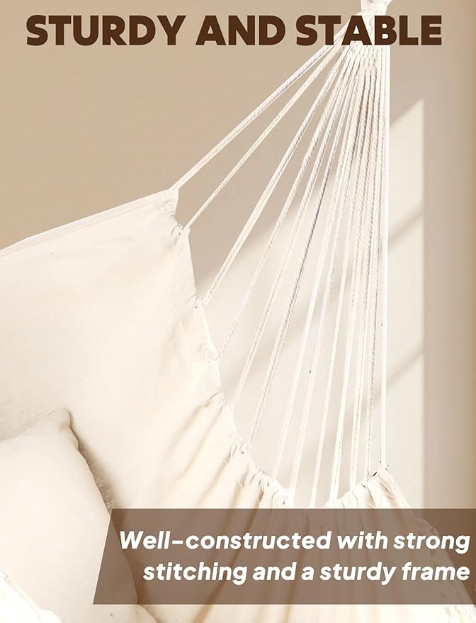 Chihee Hammock Chair Hanging Swing Max 500 Lbs 2 Cushions Included Metal - Image 5
