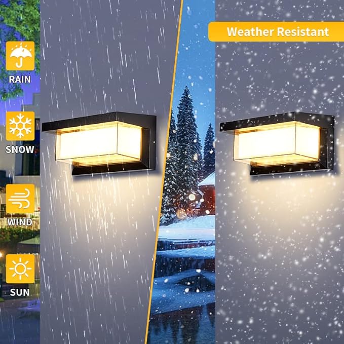 LANFU LED 18W Minimalist Horizontal Rectangular Outdoor Wall Sconce Light - Image 4