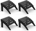 BRIOPAWS Adirondack Ottomans | Folding | Set of 4 | HDPE Plastic | Black by BRIOPAWS