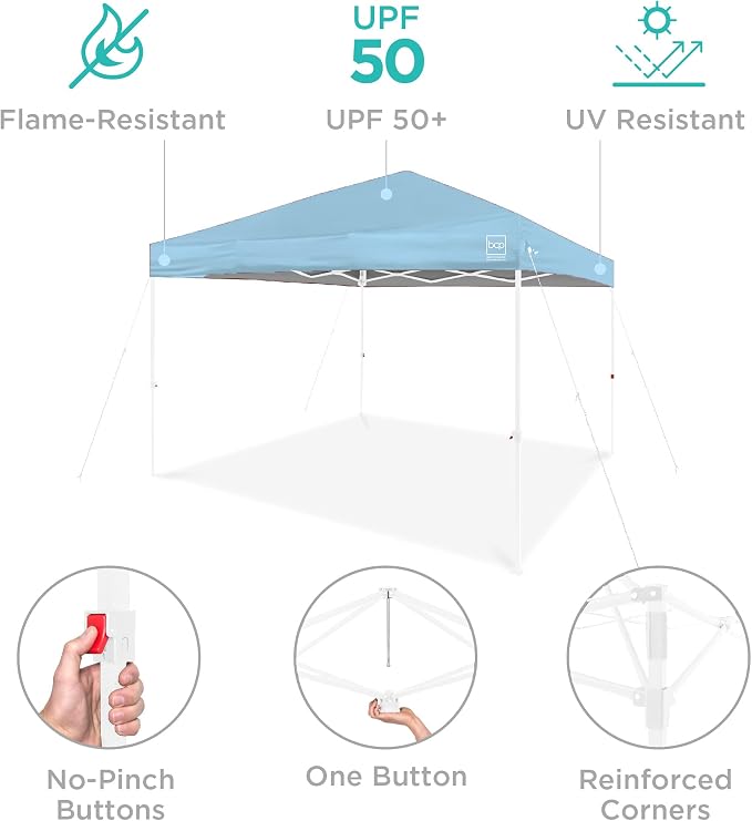 Best Choice Products 10x10ft Pop Up Canopy Tent, Outdoor Shade, 1 Person 1 - Image 4